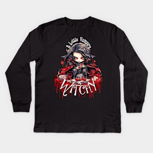 A Little Vampire Witchy Kids Long Sleeve T-Shirt